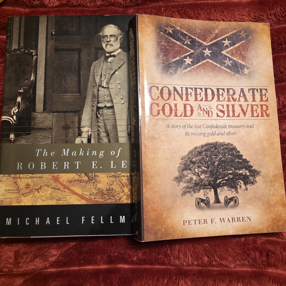 Civil War History Book Lot (2) | Confederate Gold & Silver Signed + Robert E Lee